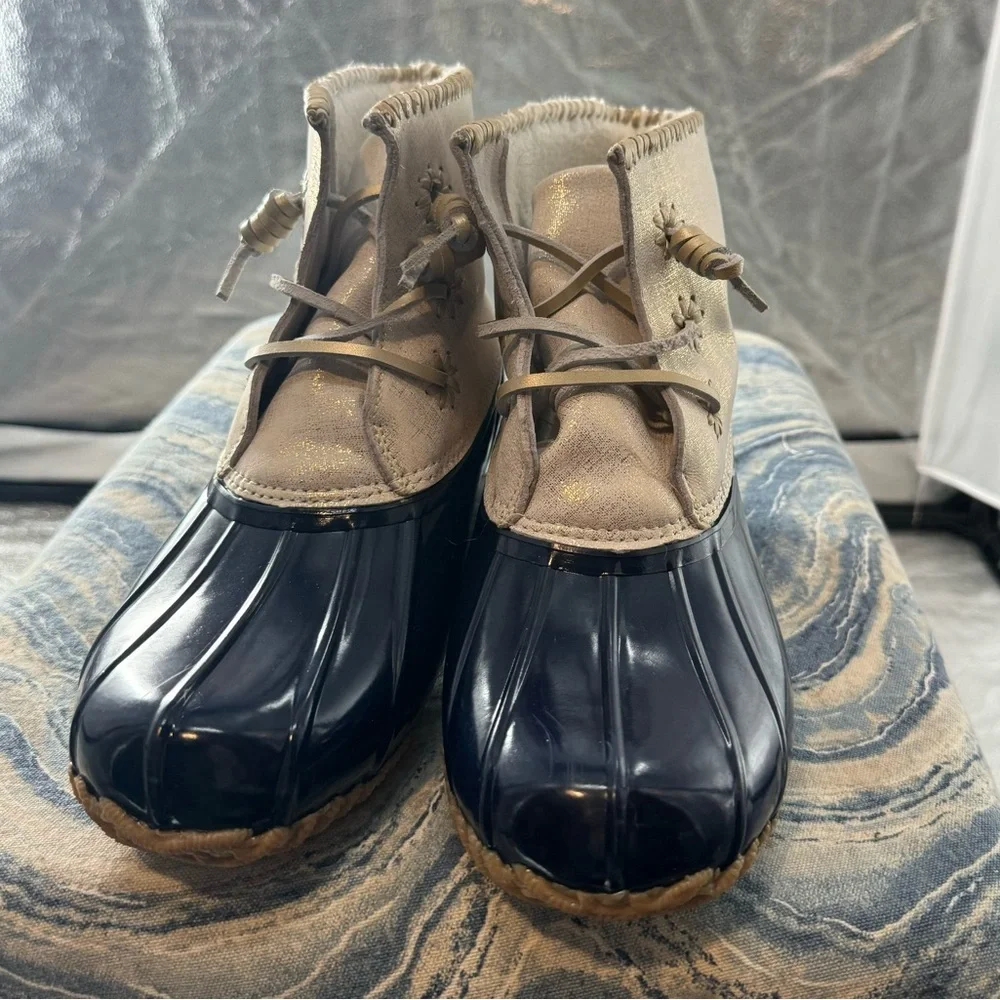 Jack rogers Chloe duck boots metallic fleece lined 9